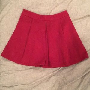 Burgundy Wool Mini Skirt